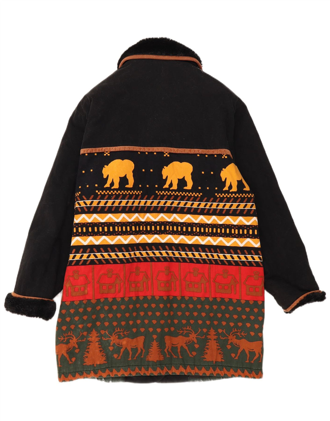 Nuovo soprabito da donna veloce UK 16 grande nero Fair Isle