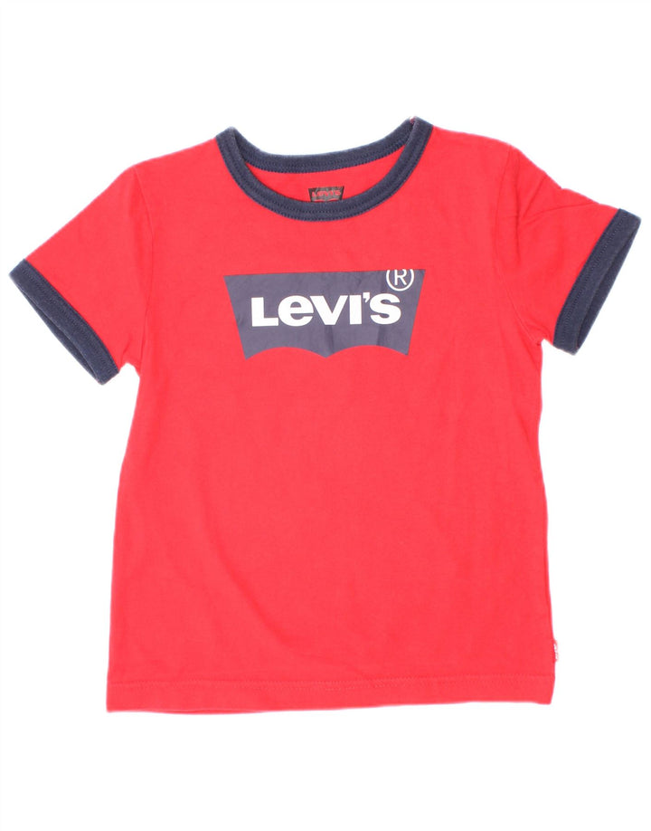 T-shirt grafica per ragazzi Levi's Top 3-4 anni Colorblock rosso