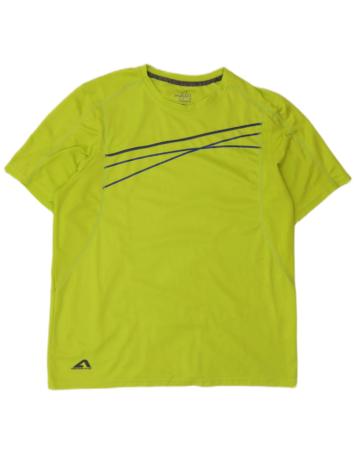 T-shirt da uomo Maui Maui Top XL poliestere a righe verdi