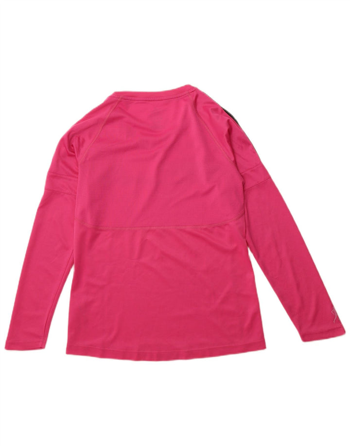 ADIDAS Womens Climalite Graphic Top Long Sleeve UK 14 Medium Pink