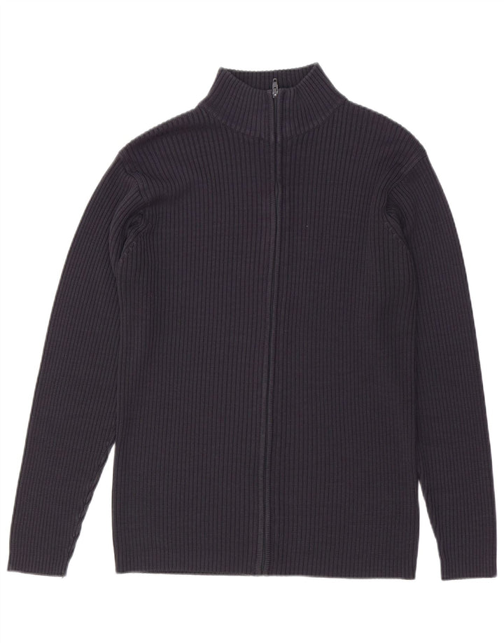 Maglione cardigan da uomo VINTAGE grande acrilico blu navy