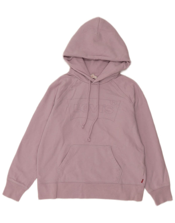 Levi's Donna Felpa con cappuccio oversize con grafica UK 6 XS Cotone viola