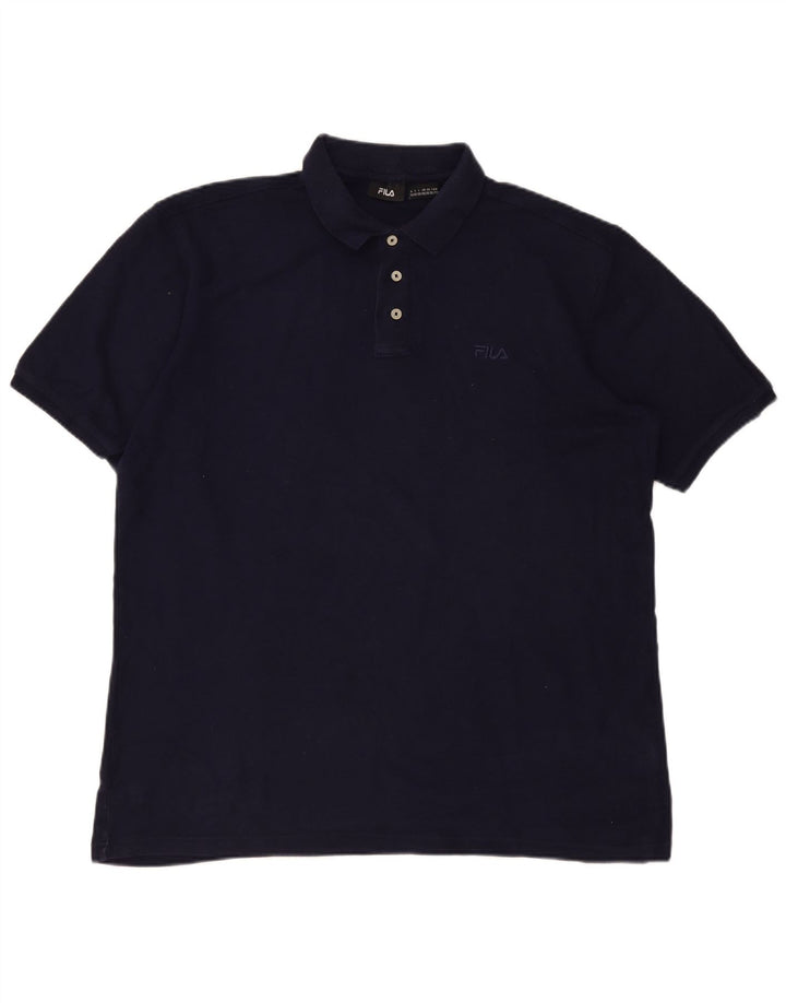 Polo da uomo Fila 2XL in cotone blu navy