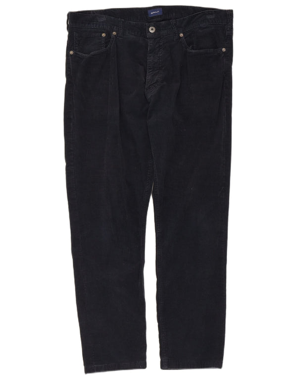 Pantaloni da uomo slim fit in velluto a coste Gant W34 L28 cotone blu navy