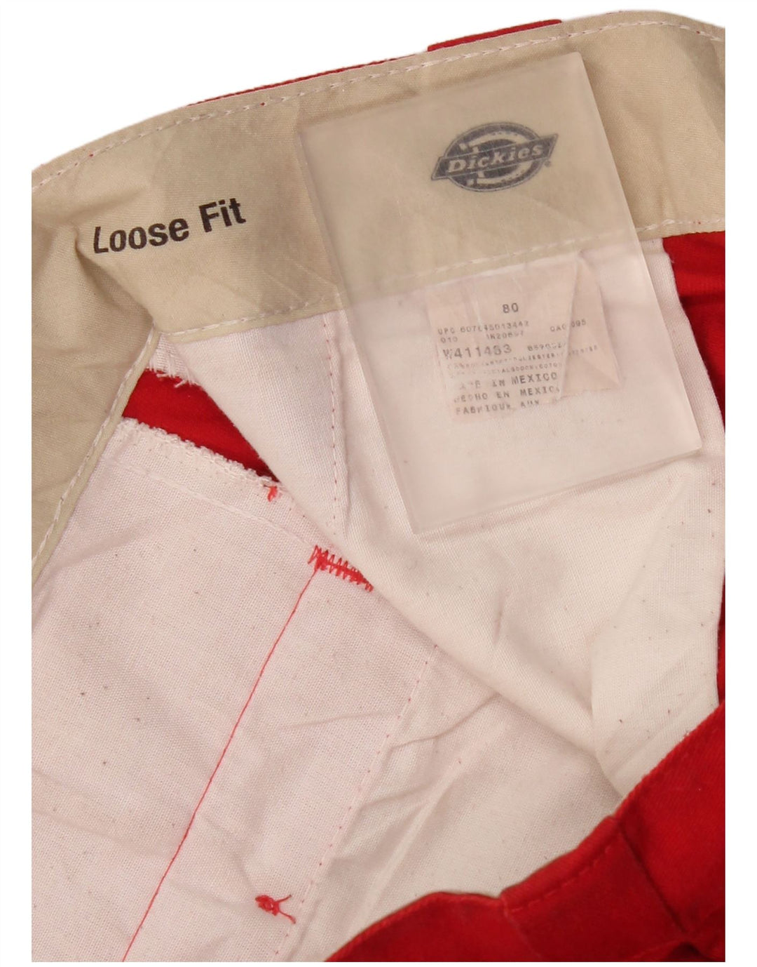 Pantaloni cargo da uomo larghi Dickies W36 L33 poliestere rosso