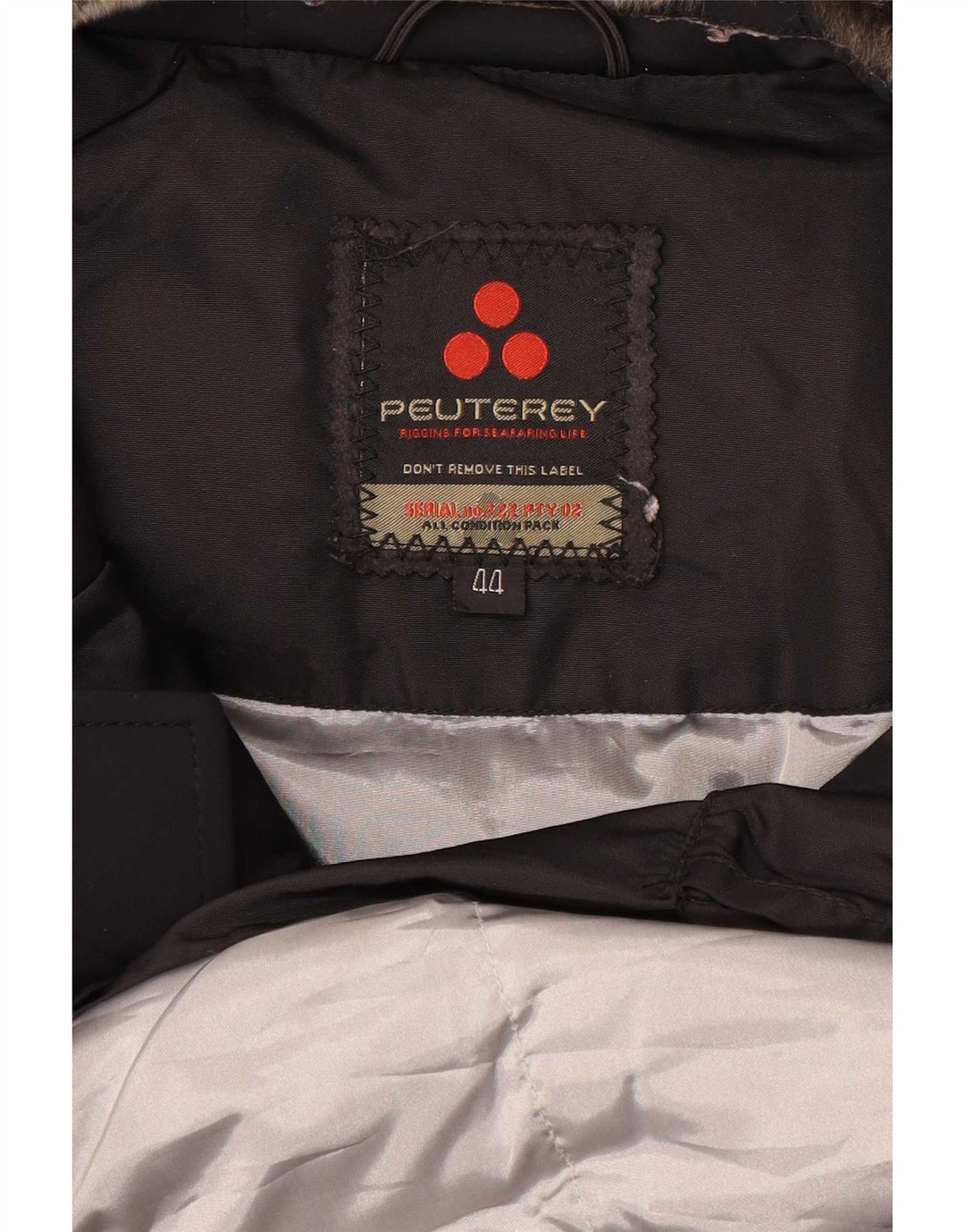 Cappotto imbottito con cappuccio da donna PEUTEREY EU 44 XL nero poliammide
