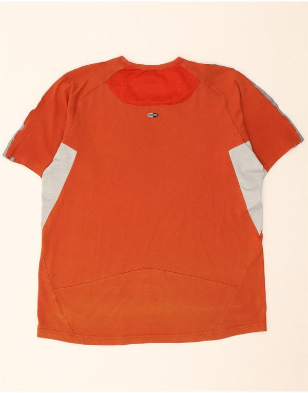 T-shirt da uomo ADIDAS Top Large in cotone color block arancione