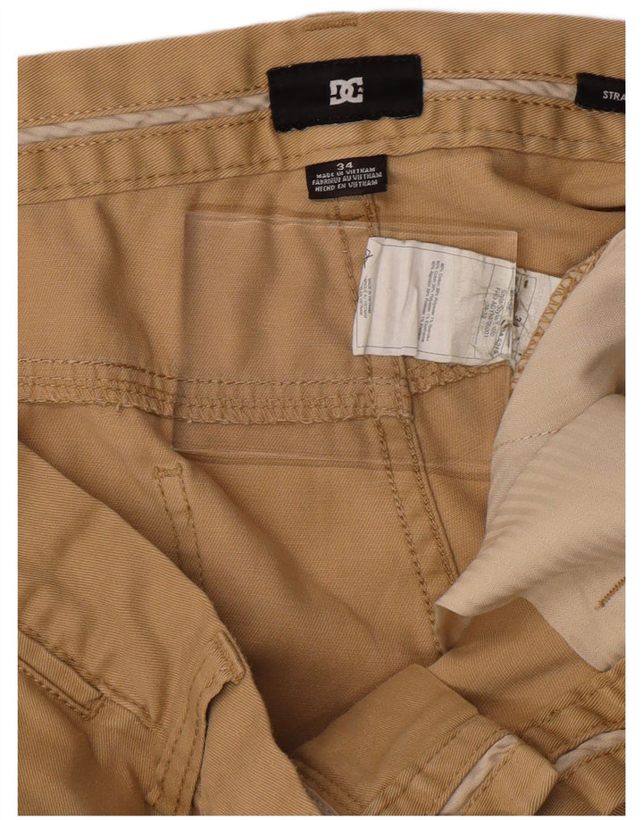 DC Mens Straight Chino Trousers W34 L31 Beige Cotton