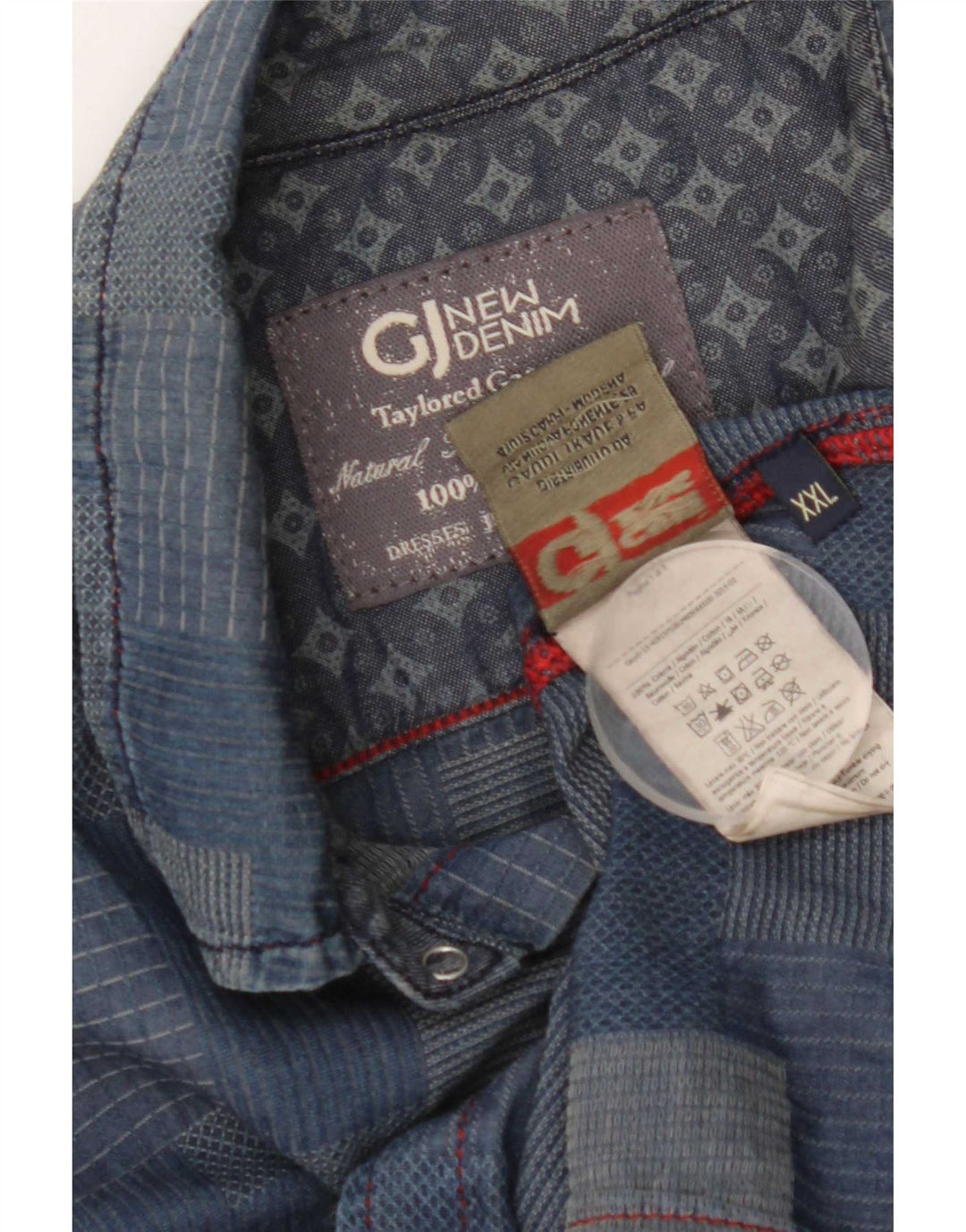Camicia da uomo Gaudi 2XL Cotone patchwork blu