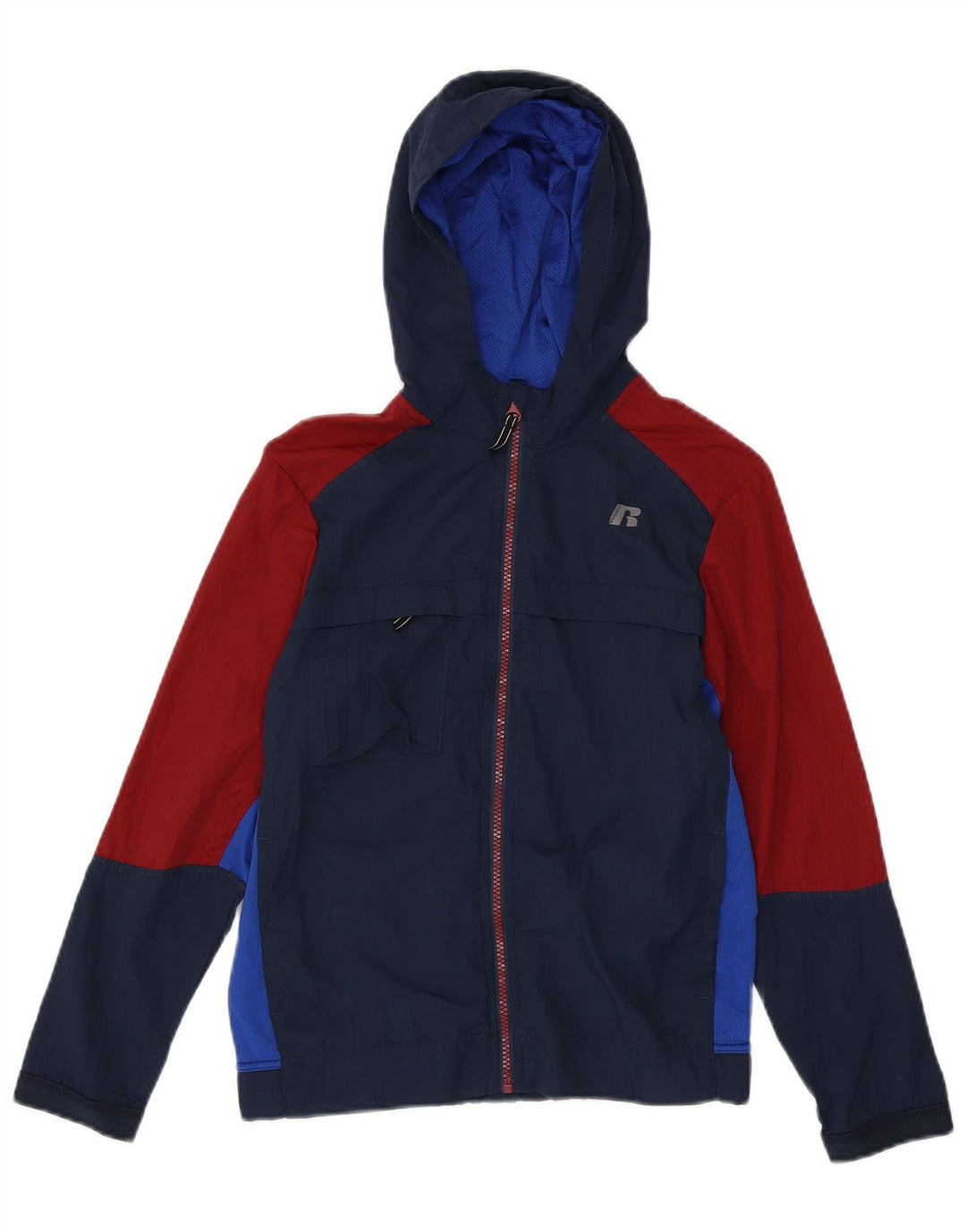 Giacca antipioggia per ragazzi Russell Athletic 10-11 anni Large Blu Navy Colourblock