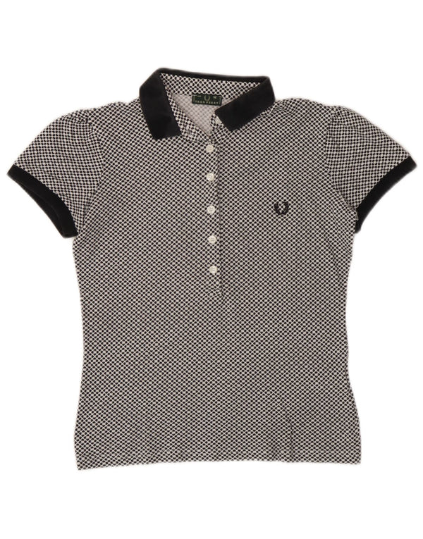 Polo da donna Fred Perry UK 12 cotone floreale bianco medio