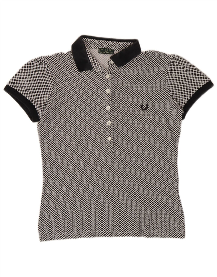 Polo da donna Fred Perry UK 12 cotone floreale bianco medio
