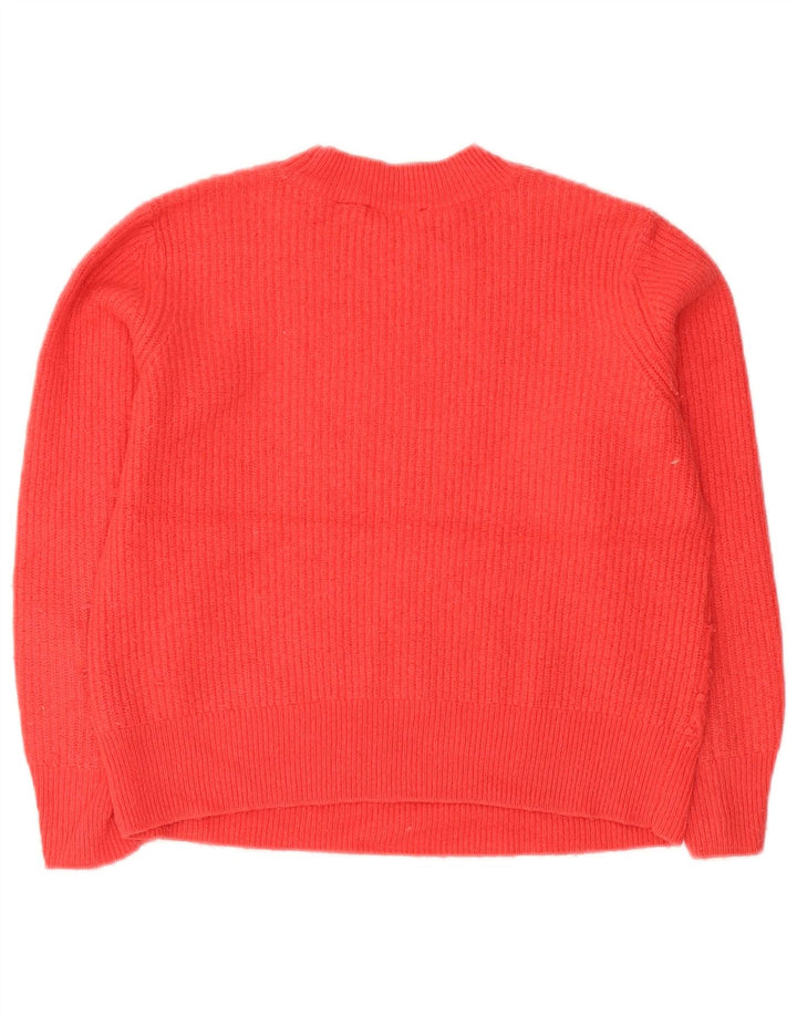 Ted Baker Donna Maglione Crop Collo Alto Maglione Taglia 1 XS Cotone Rosso