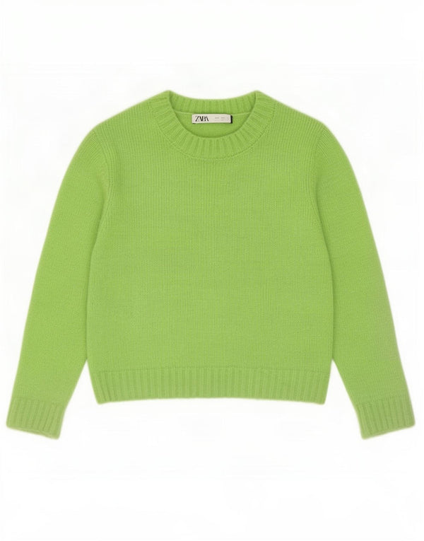 Maglione corto girocollo da donna Zara UK 10 piccolo verde