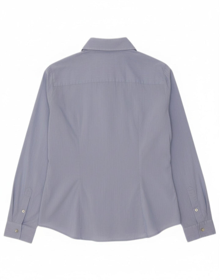 CARRERA Womens Shirt UK 16 Large Blue Pinstripe