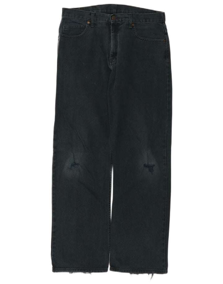 Jeans dritti invecchiati da uomo Marks & Spencer W34 L31 cotone nero