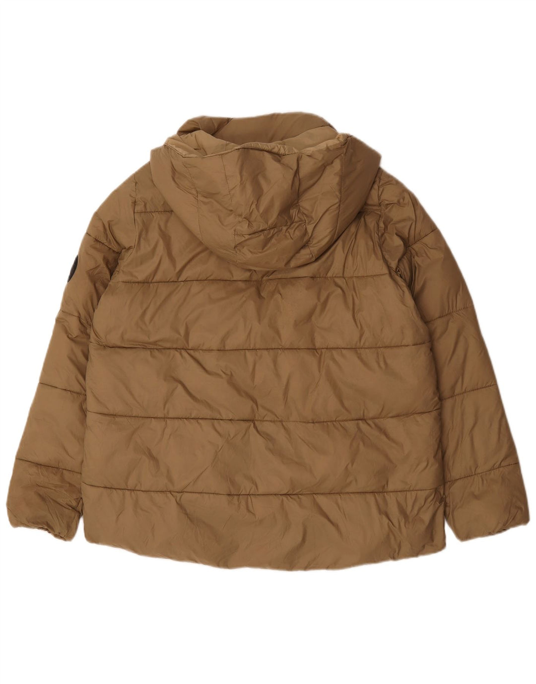 Giacca imbottita oversize con cappuccio da donna Zara UK 14 Nylon beige medio