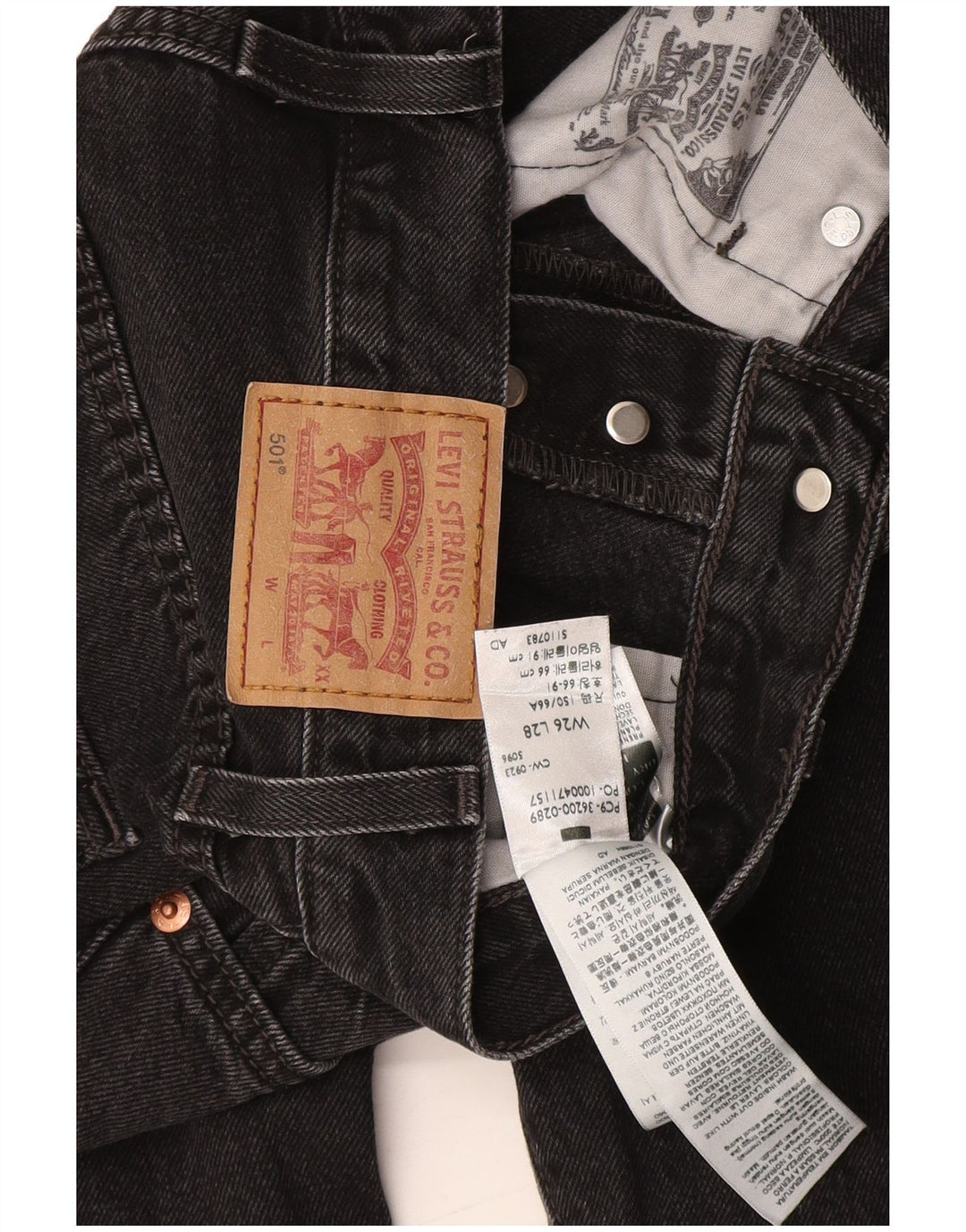 Jeans dritti Levi's 501 da donna W26 L28 cotone nero