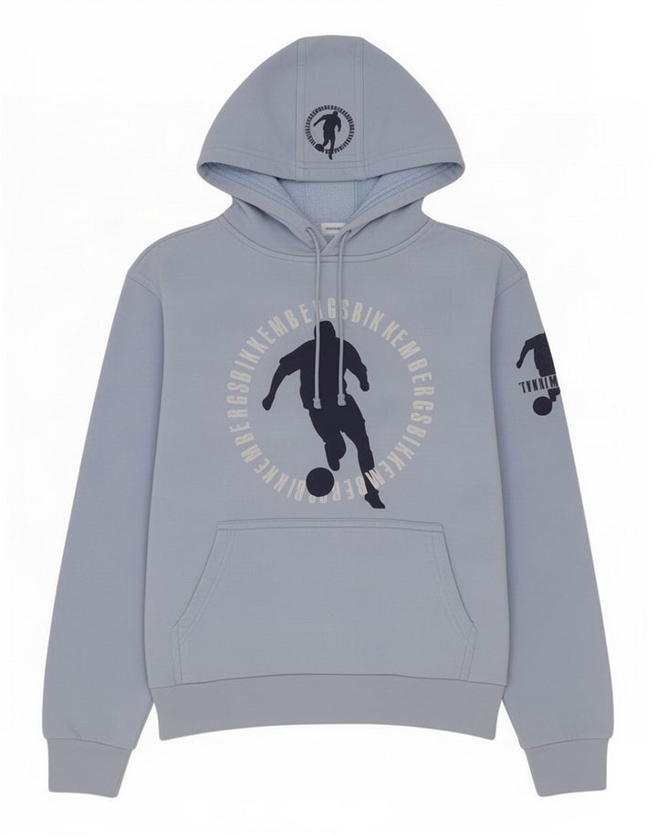 Maglione con cappuccio grafico da uomo Bikkembergs piccolo blu