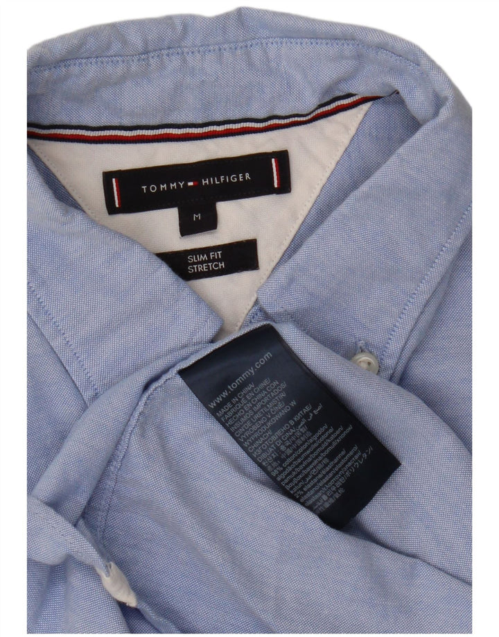 TOMMY HILFIGER Camicia slim fit da uomo in cotone blu medio