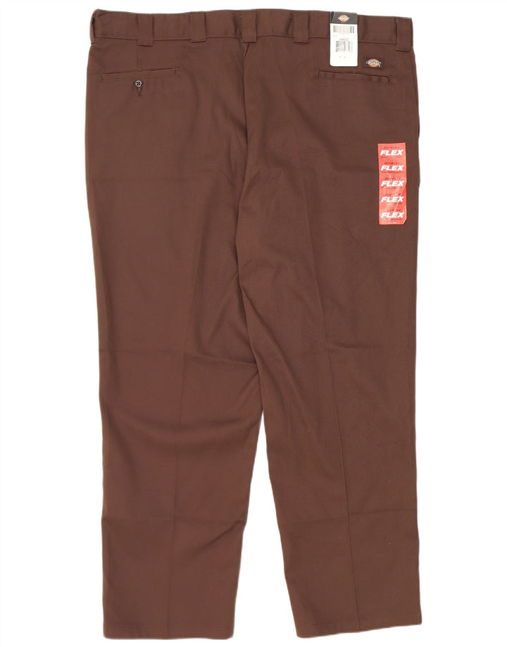 Dickies Pantaloni chino dritti da uomo con vestibilità originale W48 L32 poliestere marrone