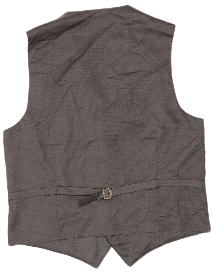 Gilet da uomo Harris Tweed piccolo blu a spina di pesce in lana vergine