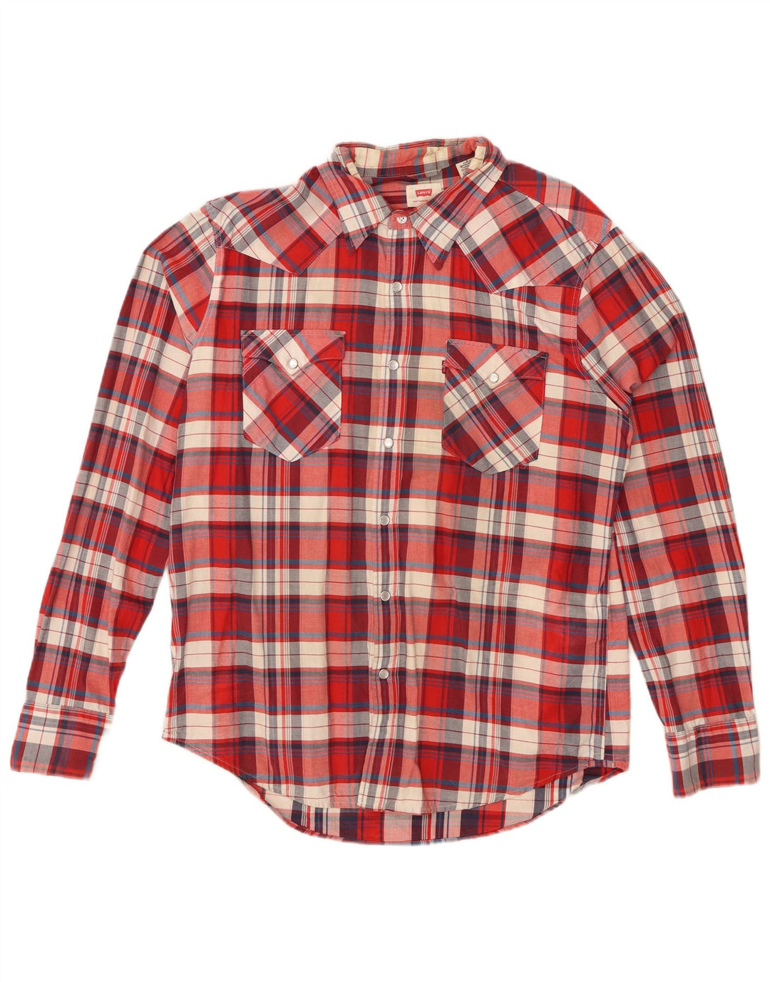 LEVI'S Camicia da uomo in flanella di cotone a quadri rossi grandi