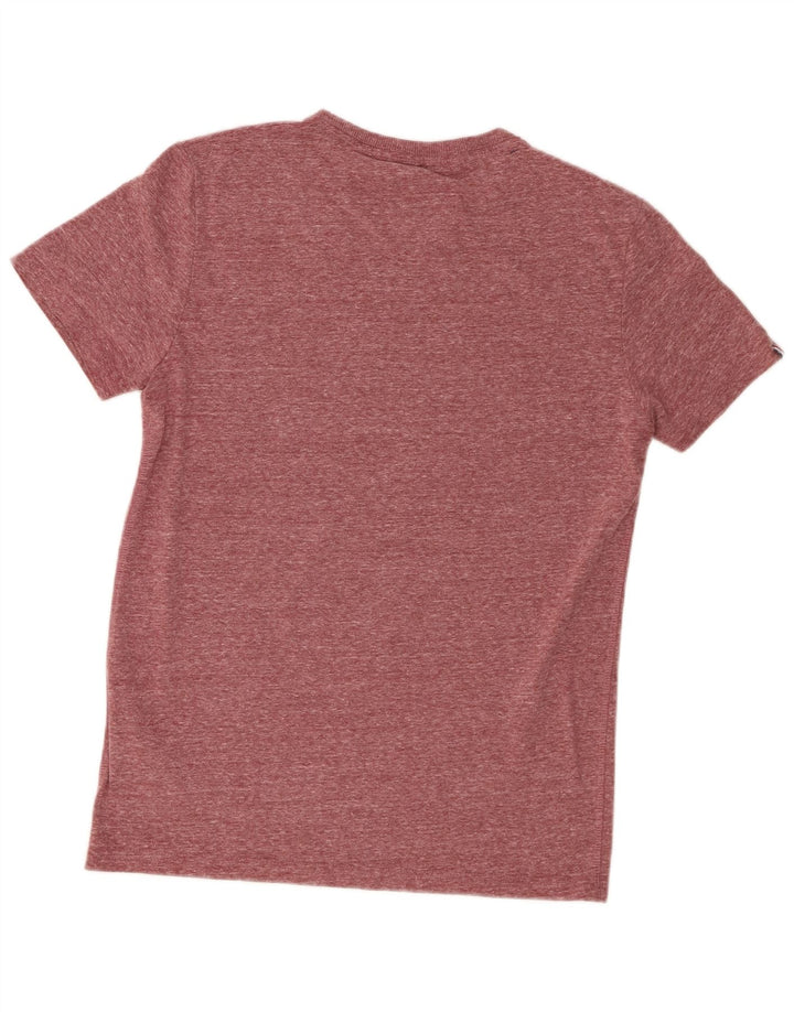T-shirt grafica da uomo Superdry Top piccolo in poliestere screziato bordeaux