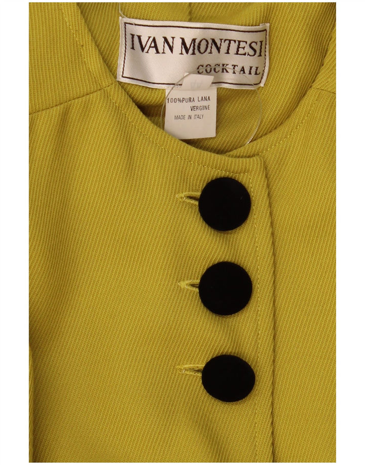 Soprabito oversize da donna vintage IT 44 Lana giallo medio