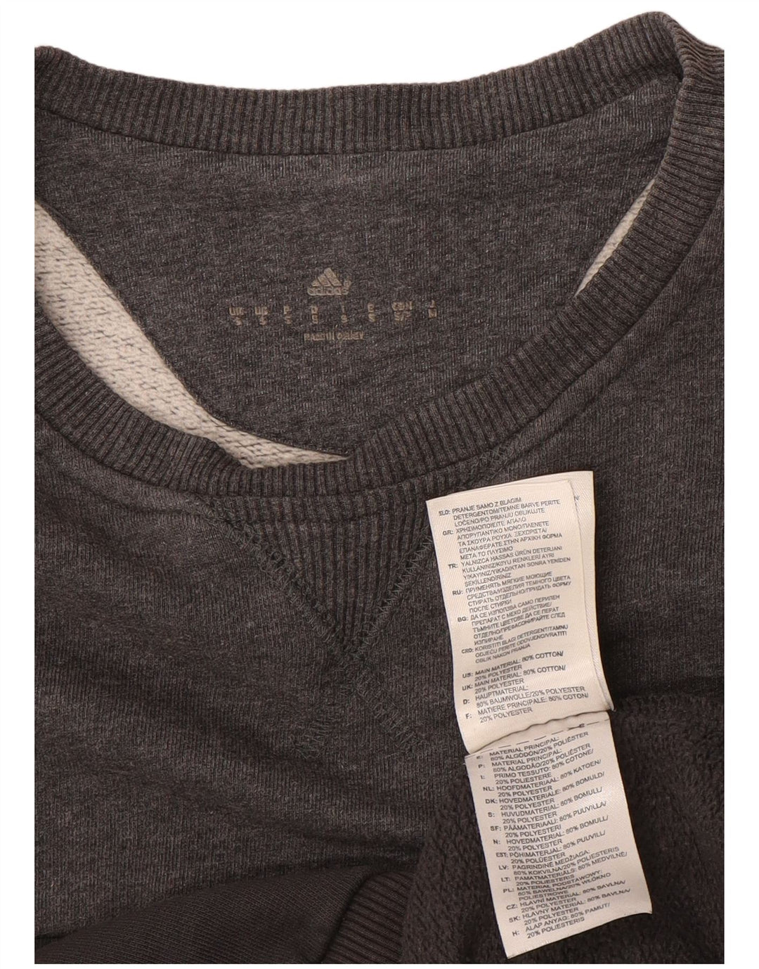 Felpa grafica da uomo Adidas maglione piccolo cotone grigio