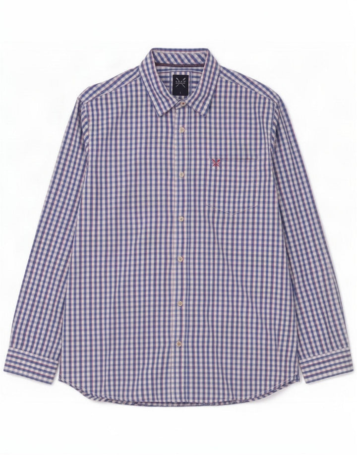 Crew Clothing Camicia slim fit da uomo grande a quadretti blu
