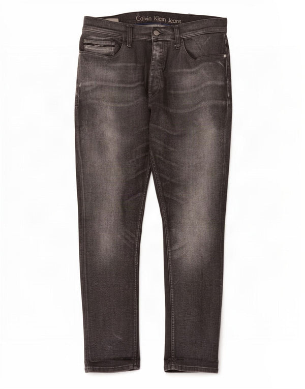 Jeans skinny da uomo Calvin Klein W36 L32 cotone grigio