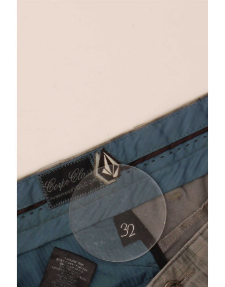 Pantaloncini chino da uomo Volcom medi W32 a quadri grigi