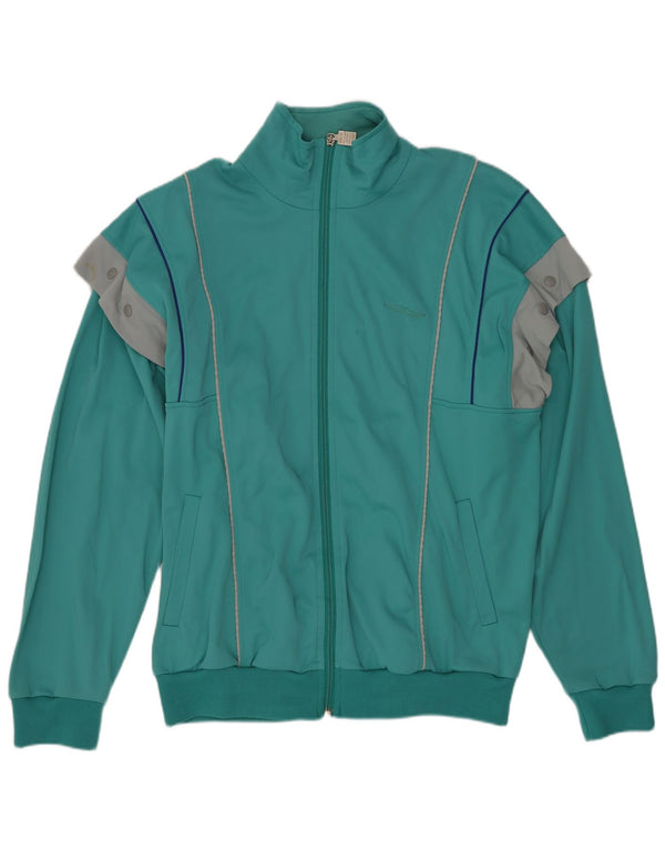 Giacca da tuta da uomo vintage dalla vestibilità regolare, piccola, verde, color block retrò