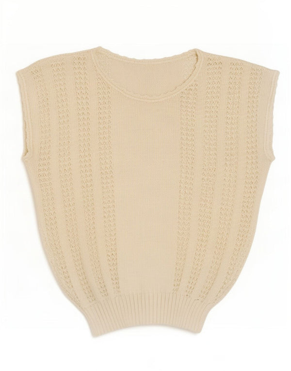 Canotta vintage da donna, taglia UK 14, media, bianco sporco
