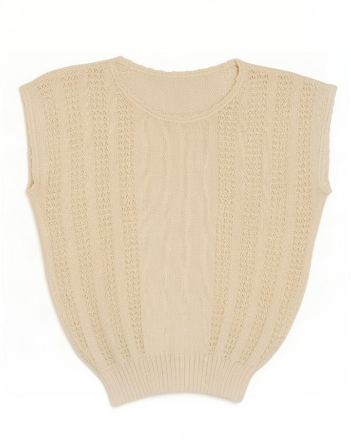 Canotta vintage da donna, taglia UK 14, media, bianco sporco