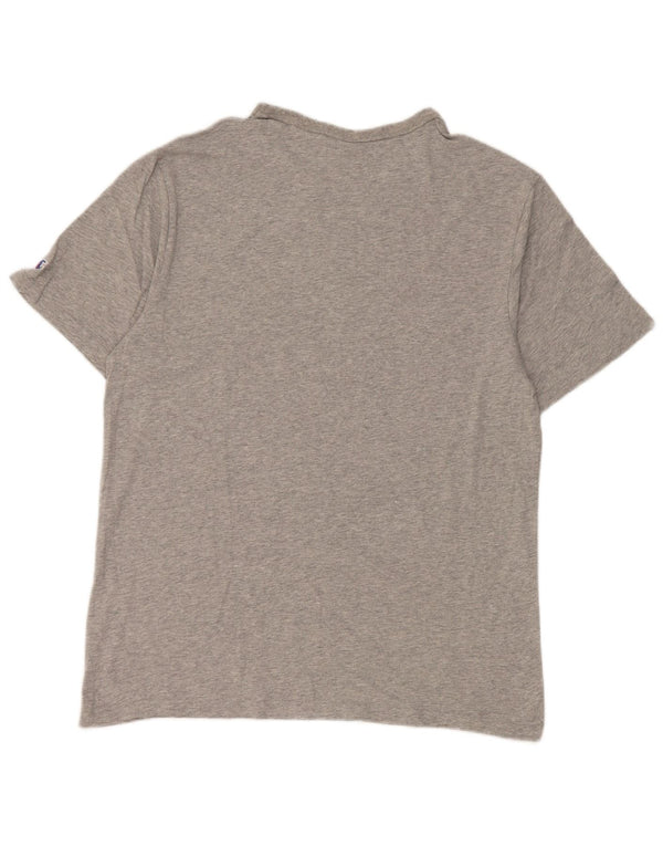 T-shirt grafica da uomo Champion Top grande in cotone chiazzato grigio