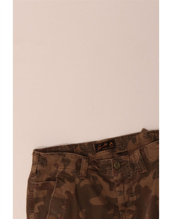 Pantaloncini cargo da uomo SUPERDRY W32 in cotone mimetico marrone medio