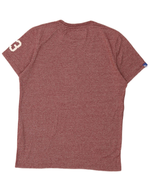 T-shirt grafica da uomo Superdry Top XL in cotone screziato bordeaux