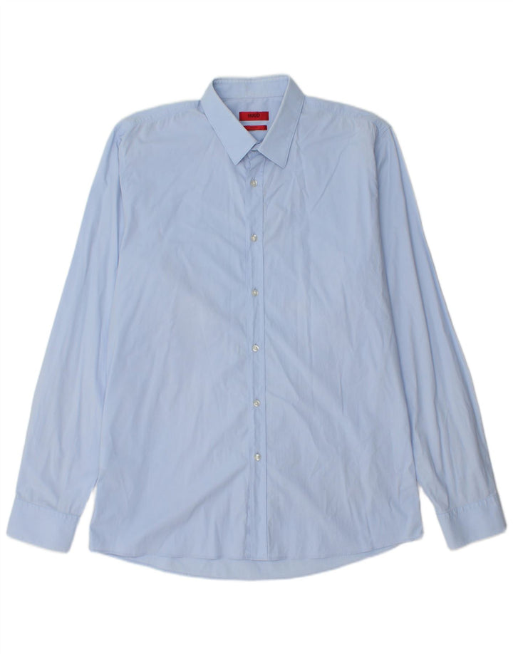 Camicia slim fit da uomo Hugo Boss XL in cotone blu