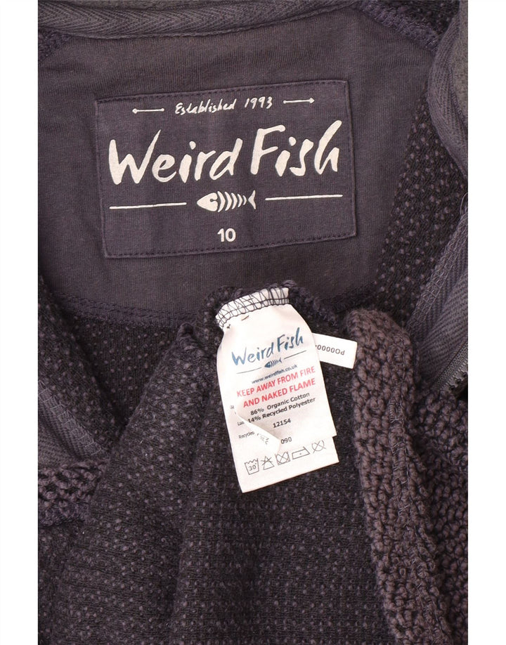 WEIRD FISH Giacca da tuta da donna UK 10 Small Blu Navy Cotone