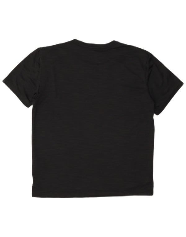 T-shirt Nike da uomo Dri Fit, top in poliestere chiazzato nero medio