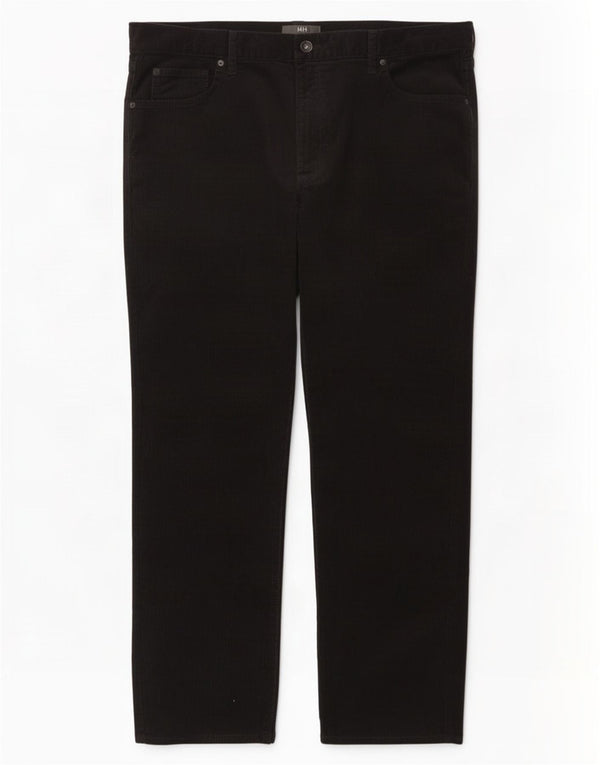 Pantaloni dritti in velluto a coste da uomo Marks & Spencer W40 L29 cotone nero