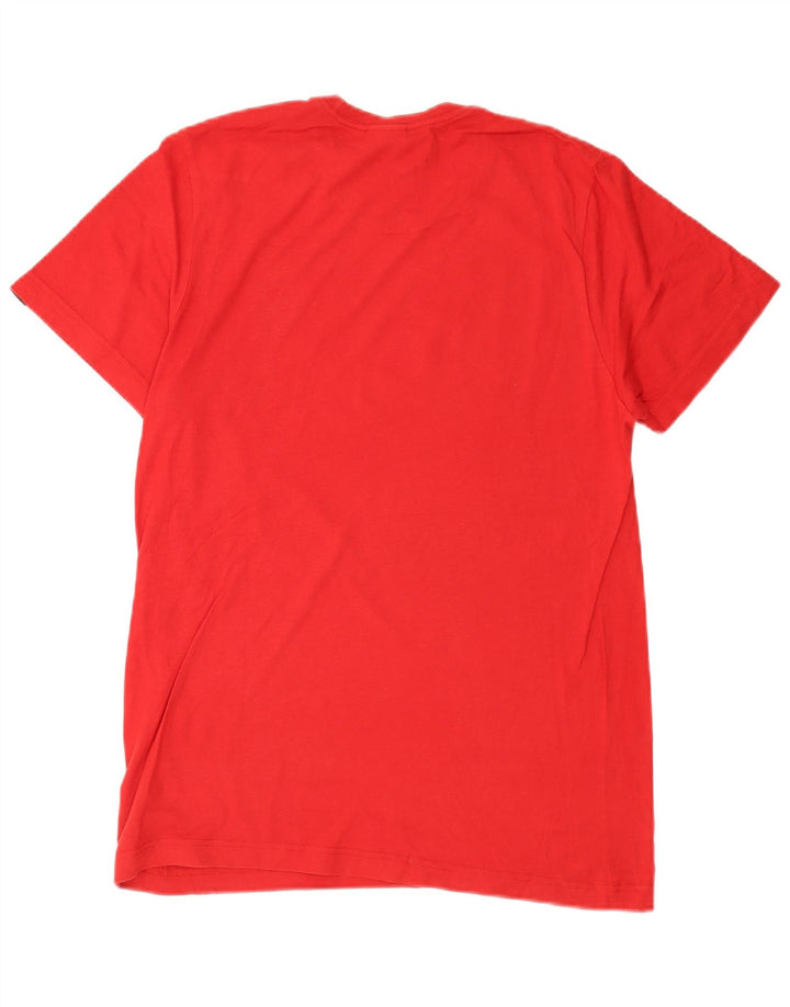T-shirt grafica da uomo Adidas Top piccola in cotone rosso