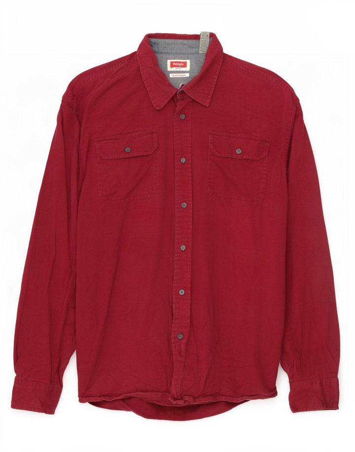 Camicia da uomo Wrangler XL in cotone bordeaux
