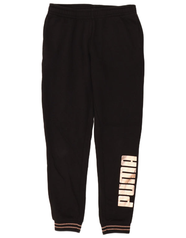 Pantaloni da tuta con grafica da donna Puma Joggers UK 10 Small Black Cotton