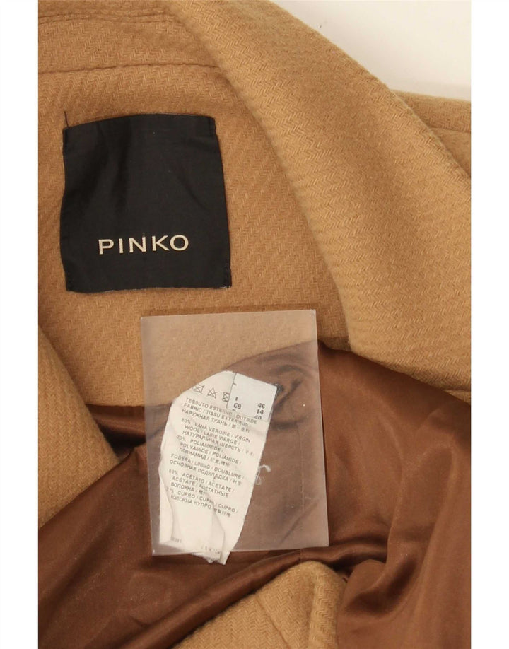 Cappotto Donna Pinko UK 14 Large Beige Lana