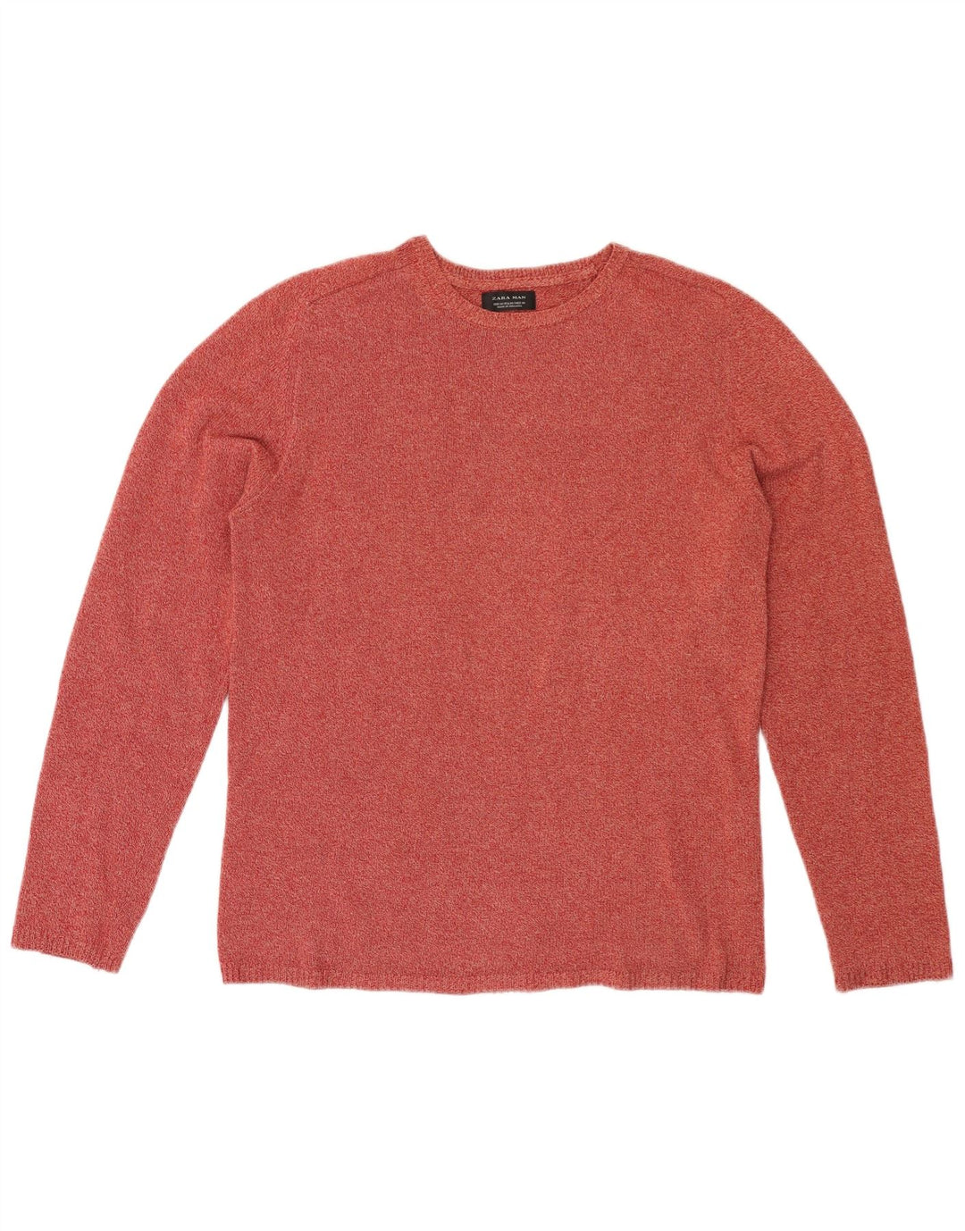 Maglione girocollo da uomo Zara in cotone puntinato rosso medio