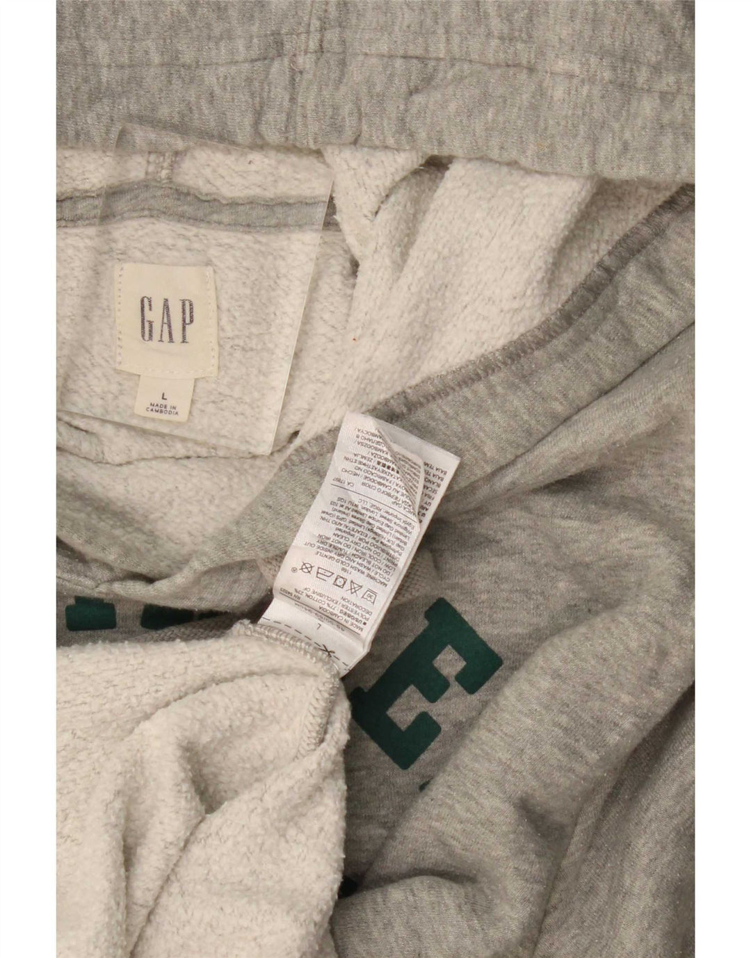 Gap Felpa con cappuccio grafica da uomo, maglione grande, cotone chiazzato grigio