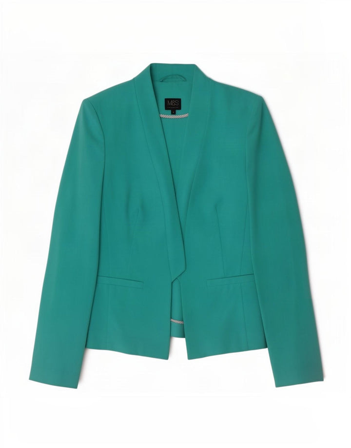 Giacca Marks & Spencer da donna Open Blazer UK 8 Small Turchese Poliestere